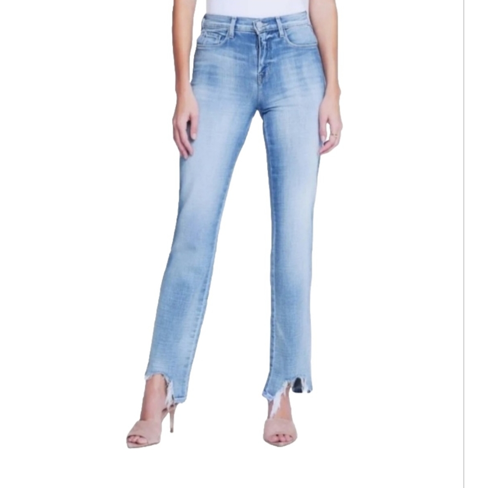L'AGENCE Harmon distressed cut-out jeans light wash  size 24